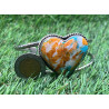 Brazalete plata 925 con cabujón de turquesa con concha