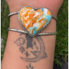 Brazalete plata 925 con cabujón de turquesa con concha