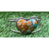 Brazalete plata 925 con cabujón de turquesa con concha