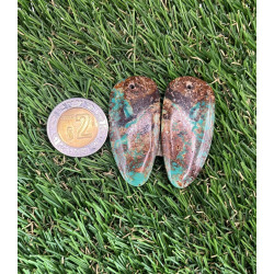 Par de Turquesa Perforado