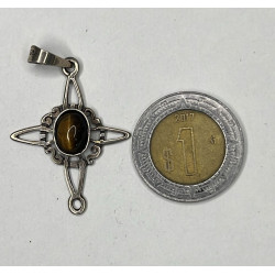Dije de plata 925 con ojo de tigre